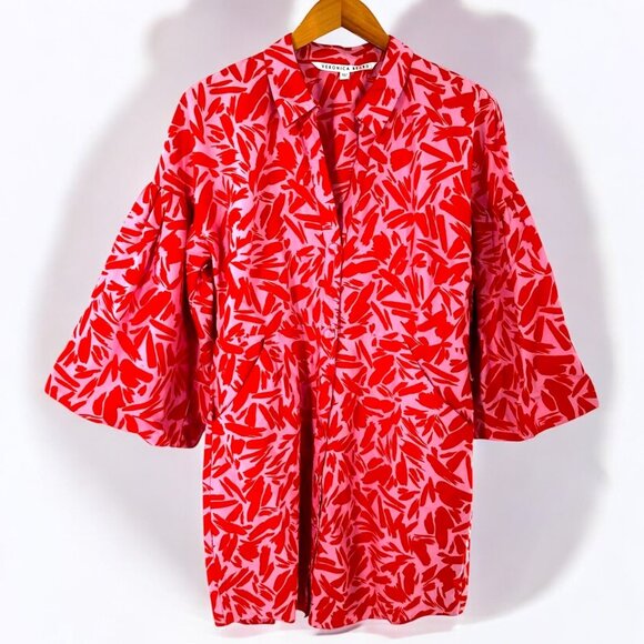 Veronica Beard Dresses & Skirts - Veronica Beard Samy Red and Pink Print Balloon Sleeve Mini Dress Size 12